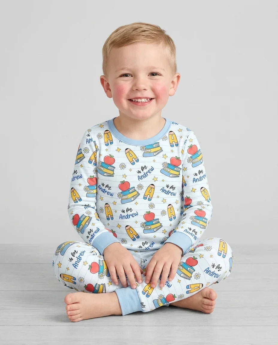 Zweiteiliges Langarm-Pyjama-Set mit Sommerfrüchten