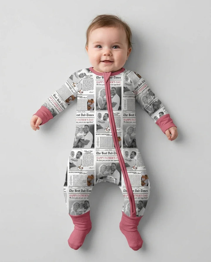Gerippte Babykleidung mit individuellem Foto - Weich &amp; Skizzenhaft