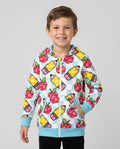 Checkered Apple Scribbles Bamboo Zip Hoodie