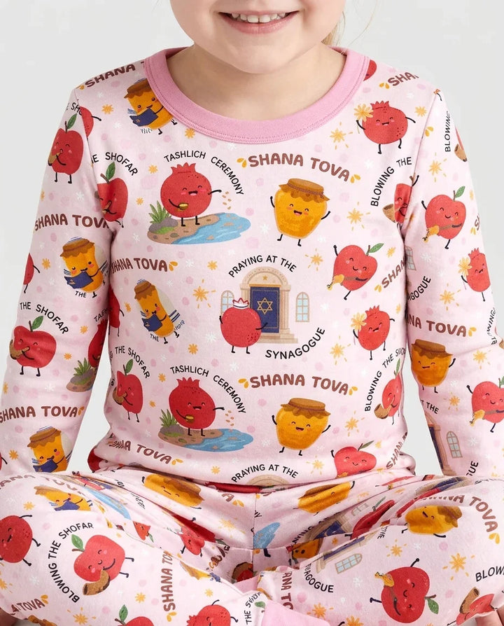 Zweiteiliges Langarm-Pyjama-Set mit Sommerfrüchten