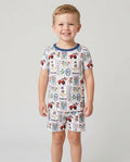 Template Zweiteiliges Pyjama-Set mit kurzen Ärmeln und Shorts