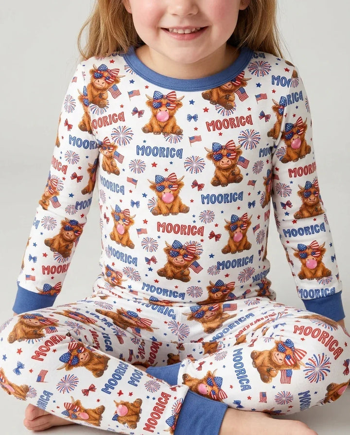 Zweiteiliges Langarm-Pyjama-Set mit Sommerfrüchten