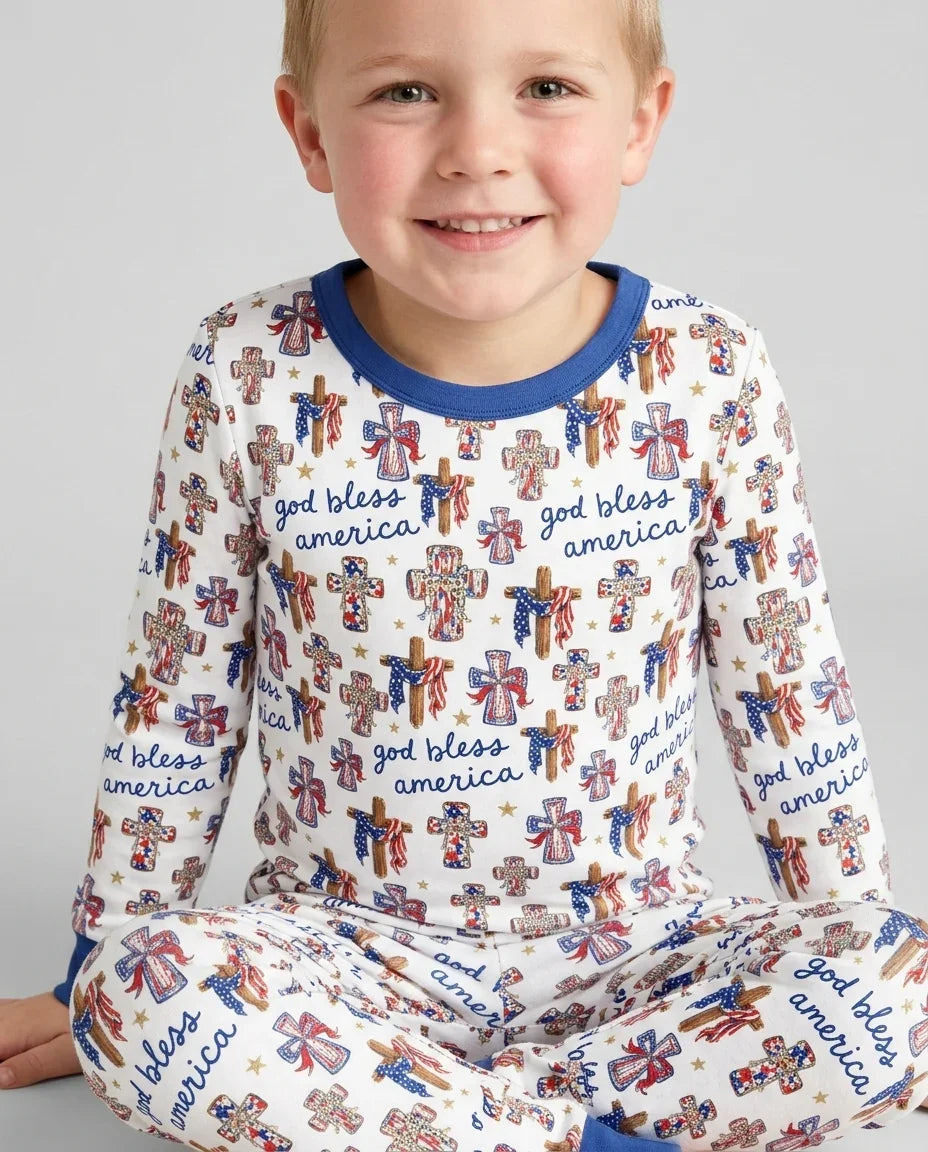 Zweiteiliges Langarm-Pyjama-Set mit Sommerfrüchten