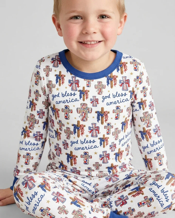 Zweiteiliges Langarm-Pyjama-Set mit Sommerfrüchten