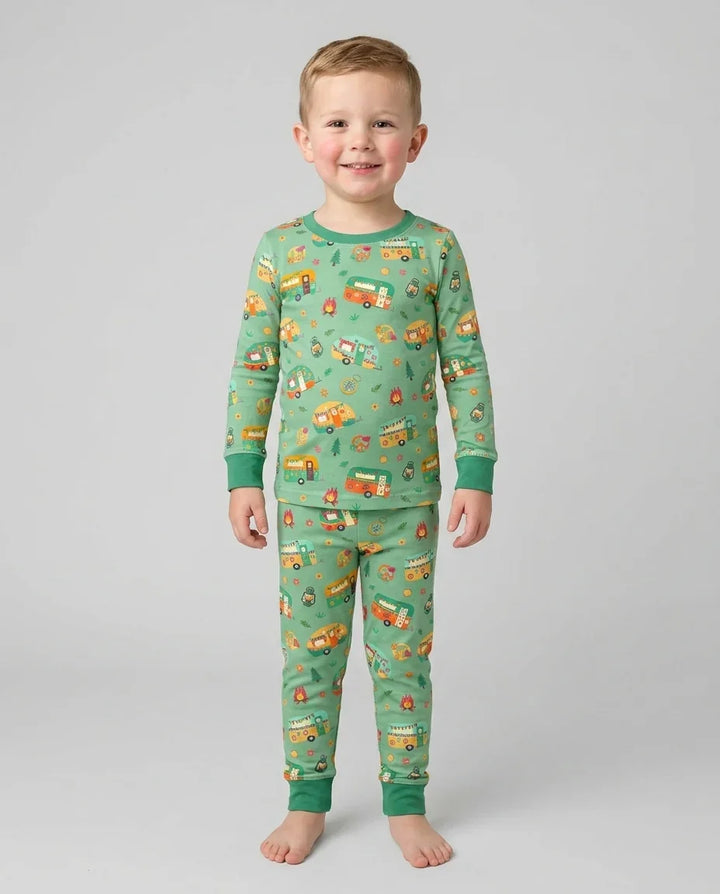 Happy Little Camper Bamboo Two Piece Long Sleeve Pajama Set
