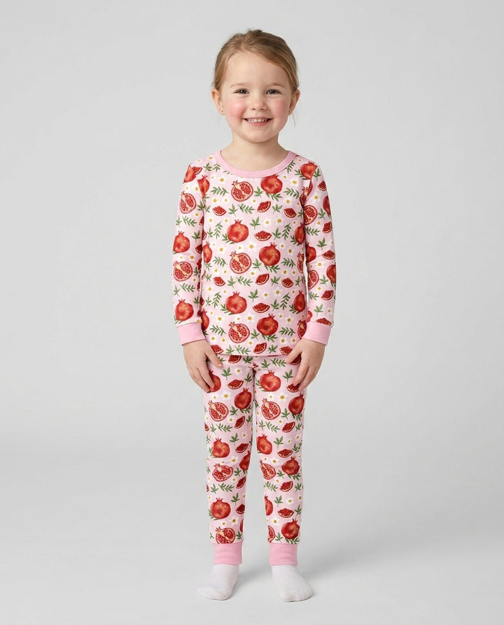 Zweiteiliges Langarm-Pyjama-Set mit Sommerfrüchten