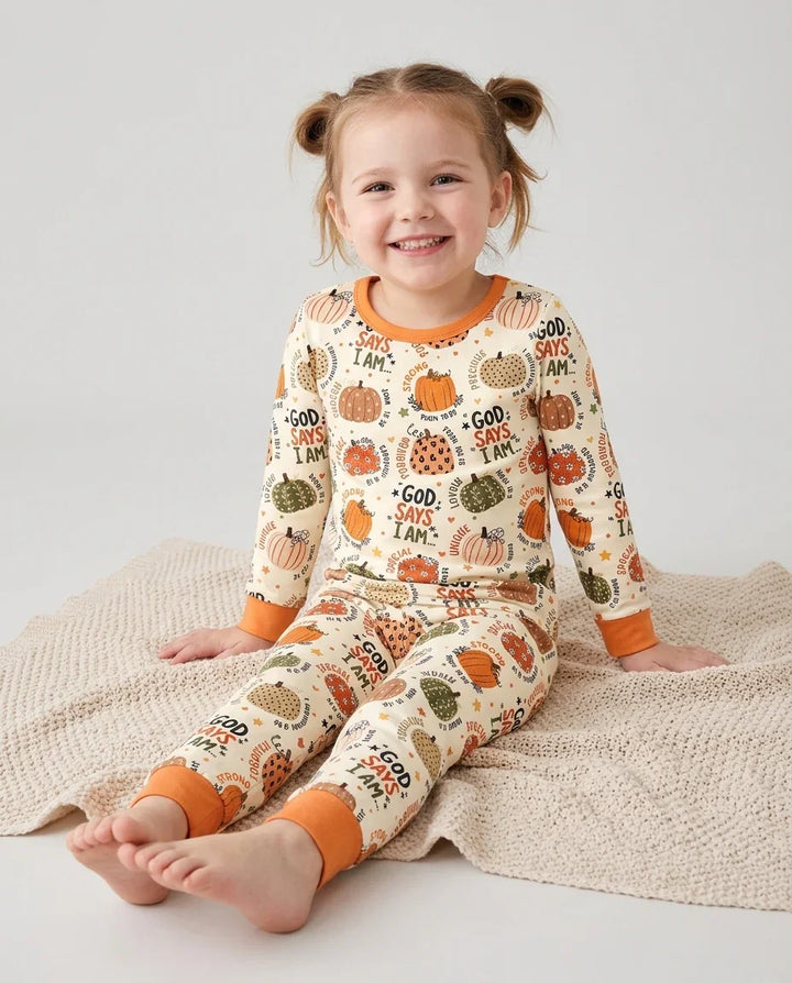 Zweiteiliges Langarm-Pyjama-Set mit Sommerfrüchten