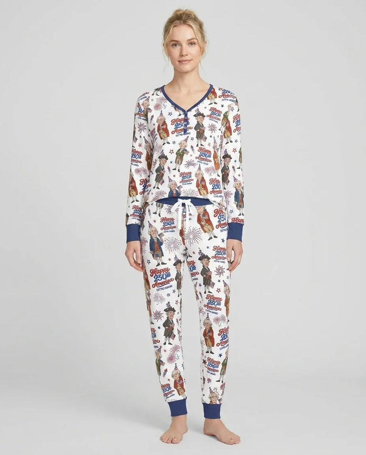 Party Like It's 1776 Family Matching Bamboo Women Pajama Set