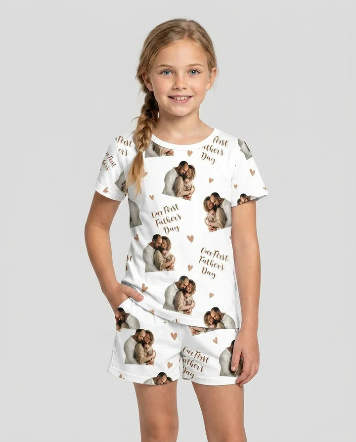 Zweiteiliges Pyjama-Set mit kurzen Ärmeln und Shorts im Sommer-Design