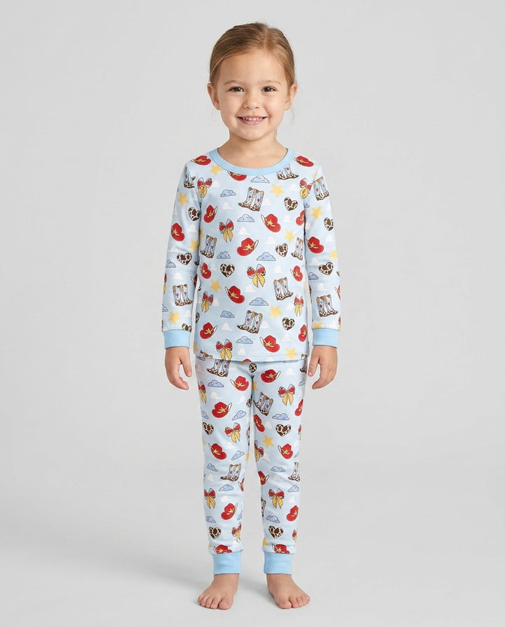 Zweiteiliges Langarm-Pyjama-Set mit Sommerfrüchten
