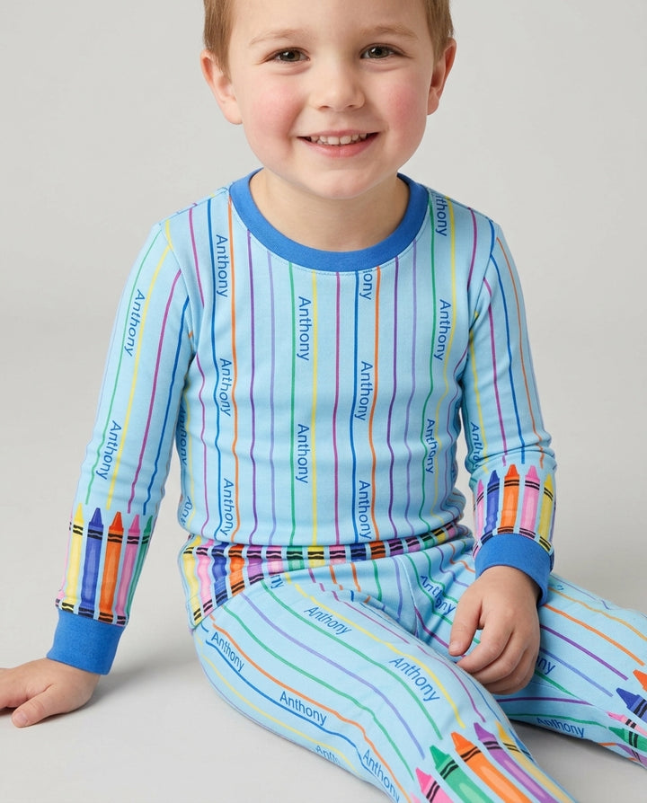 Zweiteiliges Langarm-Pyjama-Set mit Sommerfrüchten