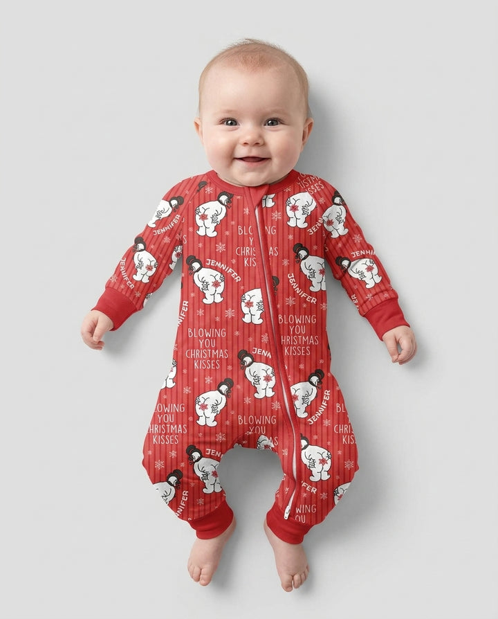 Blowing You Christmas Kisses Bamboo Convertible Zippy