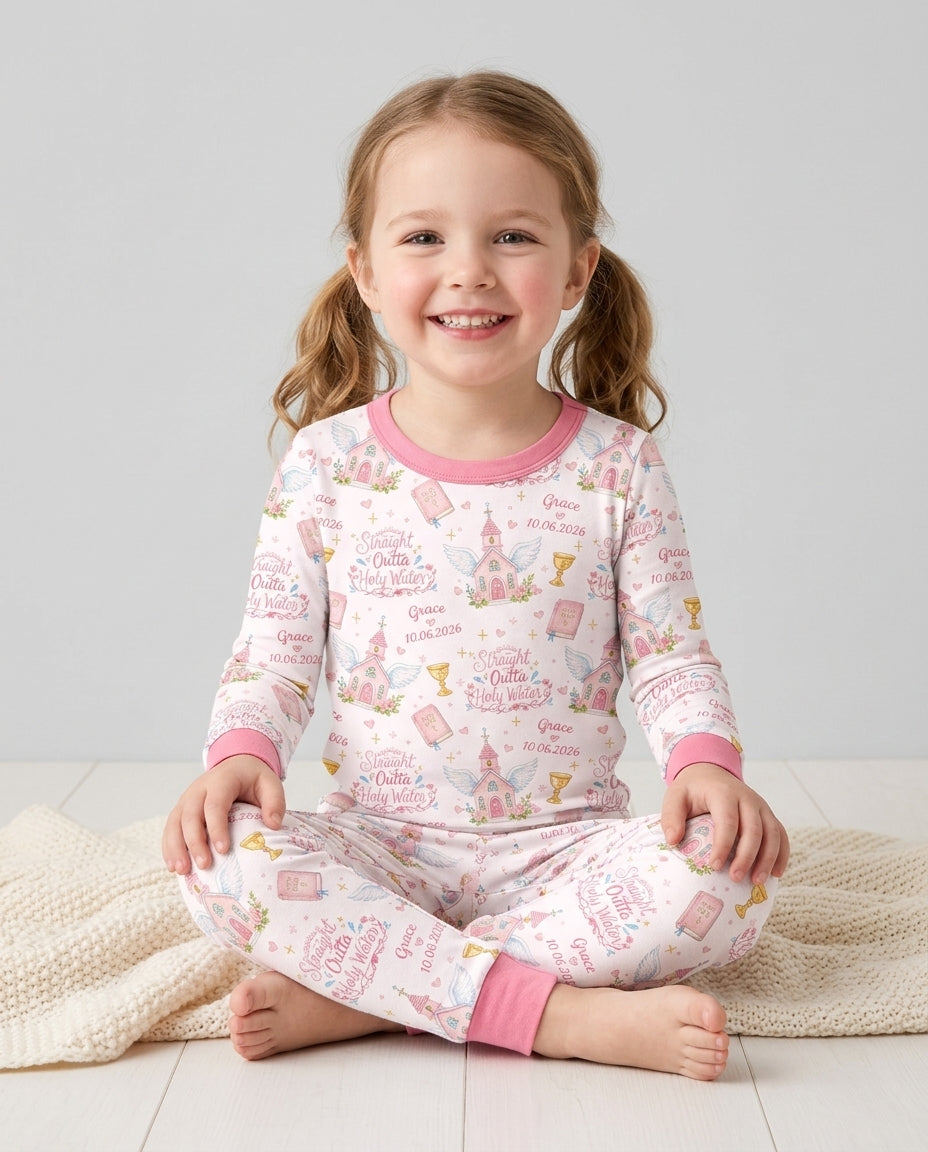 Zweiteiliges Langarm-Pyjama-Set mit Sommerfrüchten