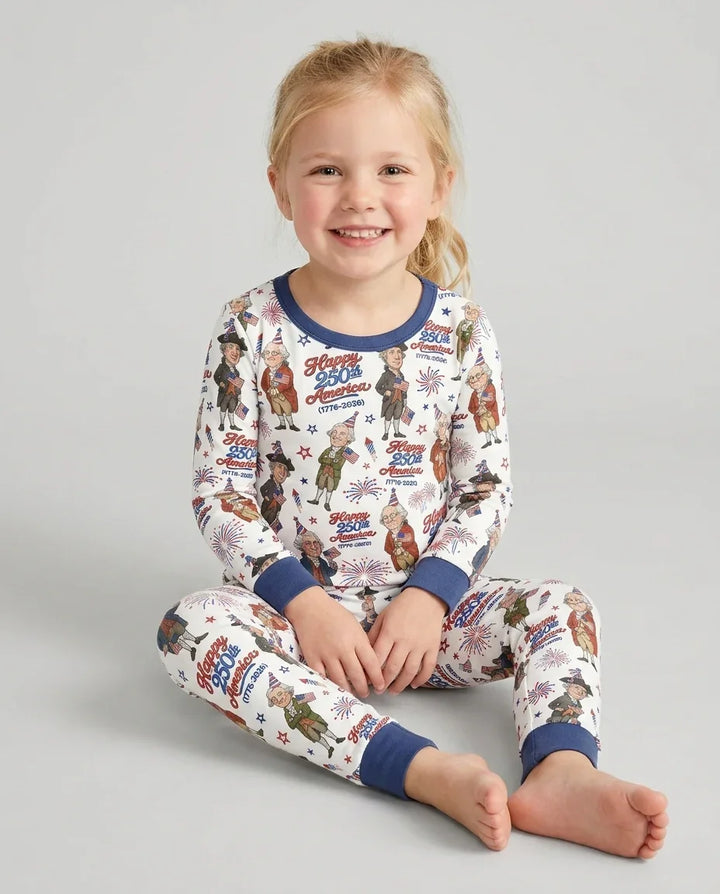 Zweiteiliges Langarm-Pyjama-Set mit Sommerfrüchten