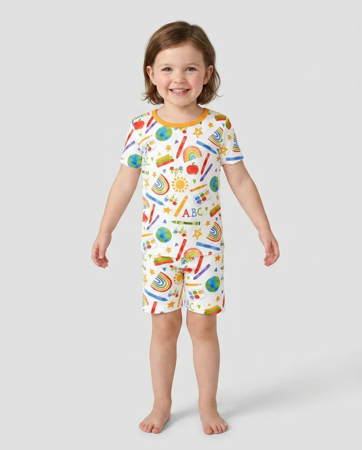 Schlafanzug-Set zweiteilig, kurze Ärmel, kurze Hose, Bambus