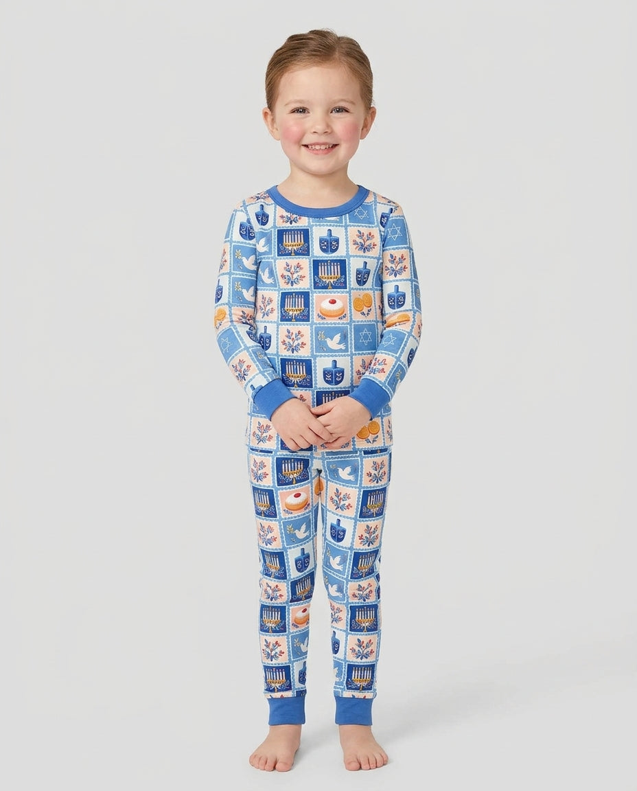 Jewish Holiday Bamboo Two Piece Long Sleeve Pajama Set