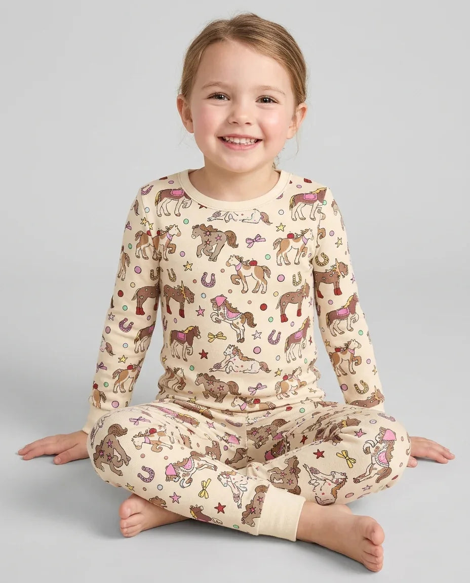 Zweiteiliges Langarm-Pyjama-Set mit Sommerfrüchten