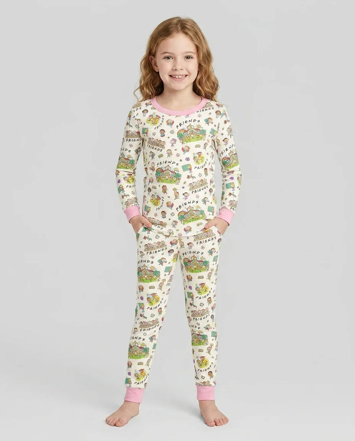Zweiteiliges Langarm-Pyjama-Set mit Sommerfrüchten