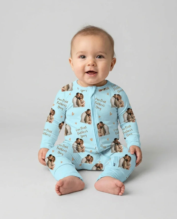 Gerippte Babykleidung mit individuellem Foto - Weich &amp; Skizzenhaft