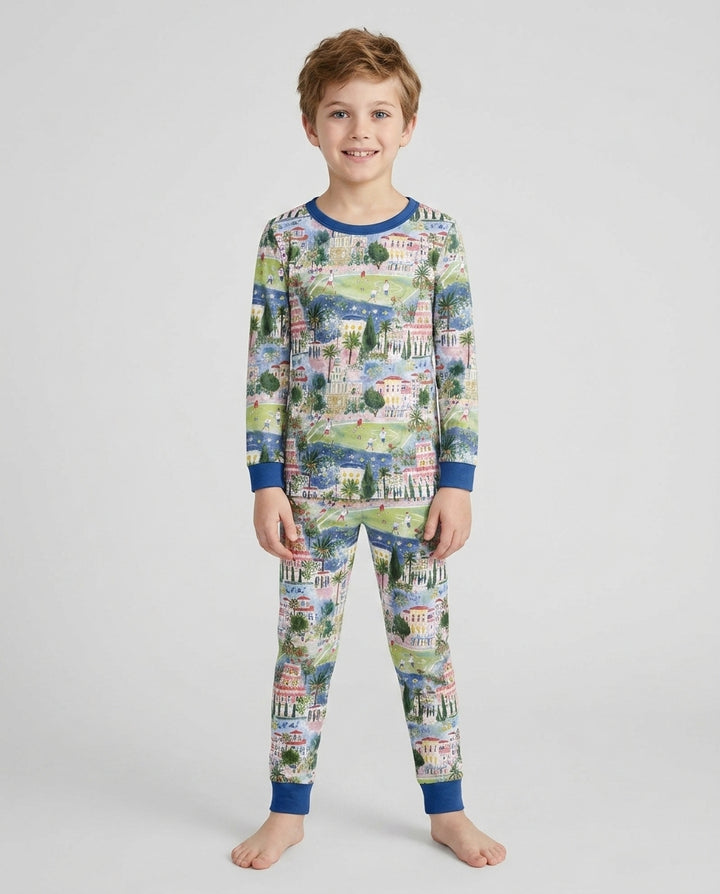 Zweiteiliges Langarm-Pyjama-Set mit Sommerfrüchten