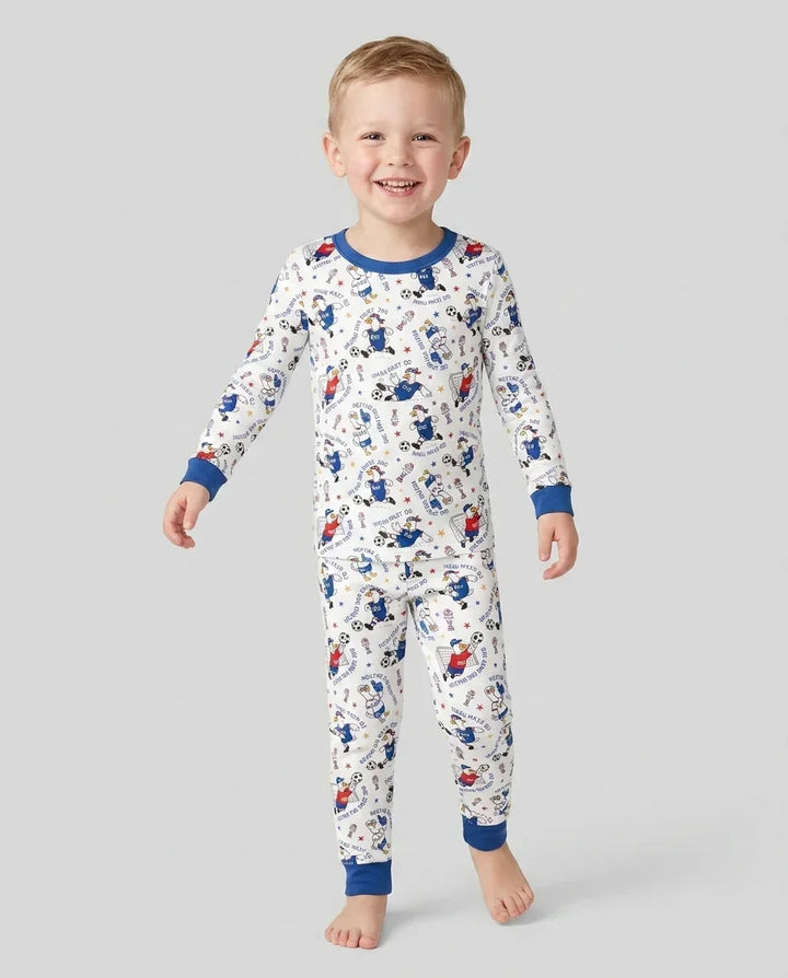 Zweiteiliges Langarm-Pyjama-Set mit Sommerfrüchten