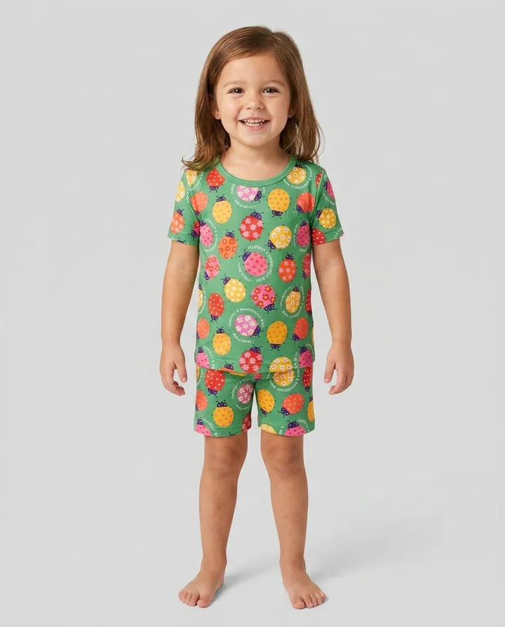Schlafanzug-Set zweiteilig, kurze Ärmel, kurze Hose, Bambus