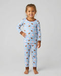 Coquette Football Blue Bamboo Two Piece Long Sleeve Pajama Set