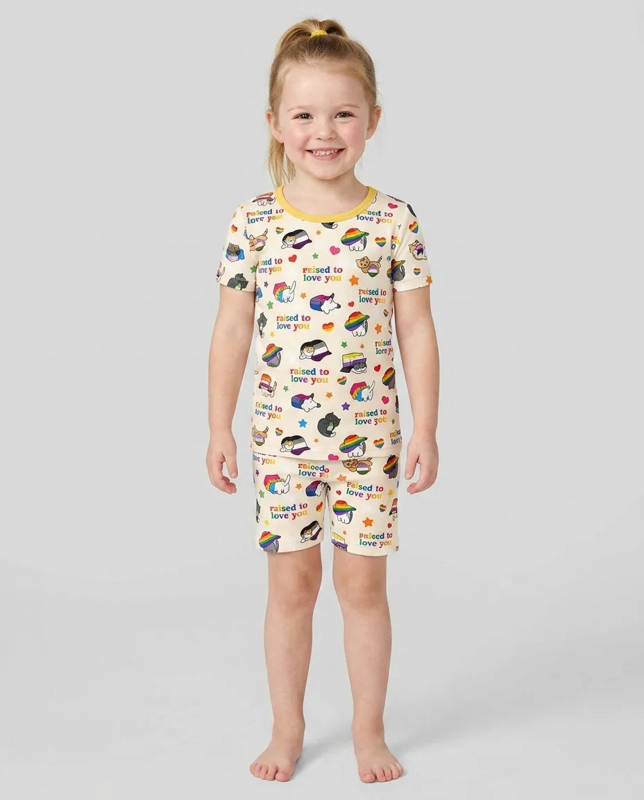 Schlafanzug-Set zweiteilig, kurze Ärmel, kurze Hose, Bambus