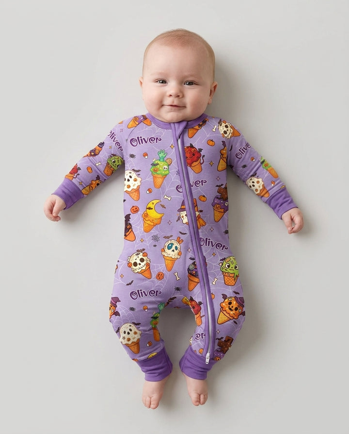 Custom Name Halloween Ice Cream Bamboo Convertible Zippy