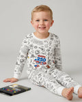 Zweiteiliges Langarm-Pyjama-Set mit Sommerfrüchten