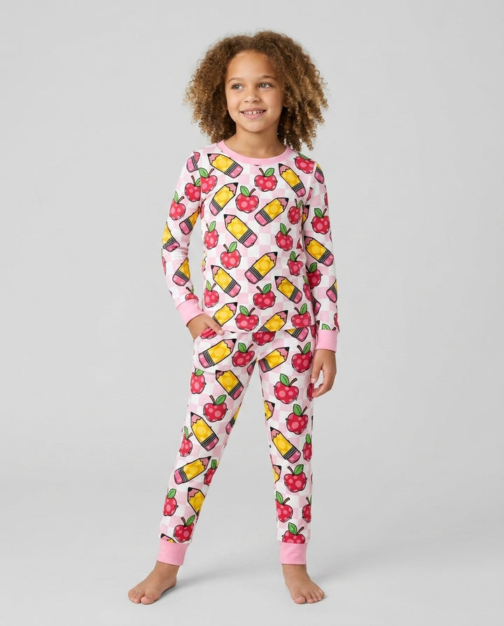 Zweiteiliges Langarm-Pyjama-Set mit Sommerfrüchten
