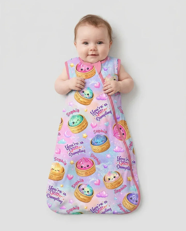 Custom Name You're A Glitter Dumpling Bamboo Sleep Bag