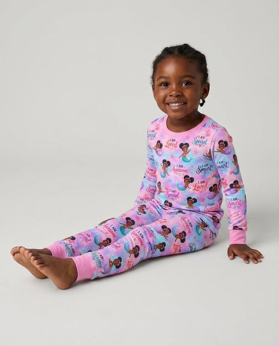 Zweiteiliges Langarm-Pyjama-Set mit Sommerfrüchten