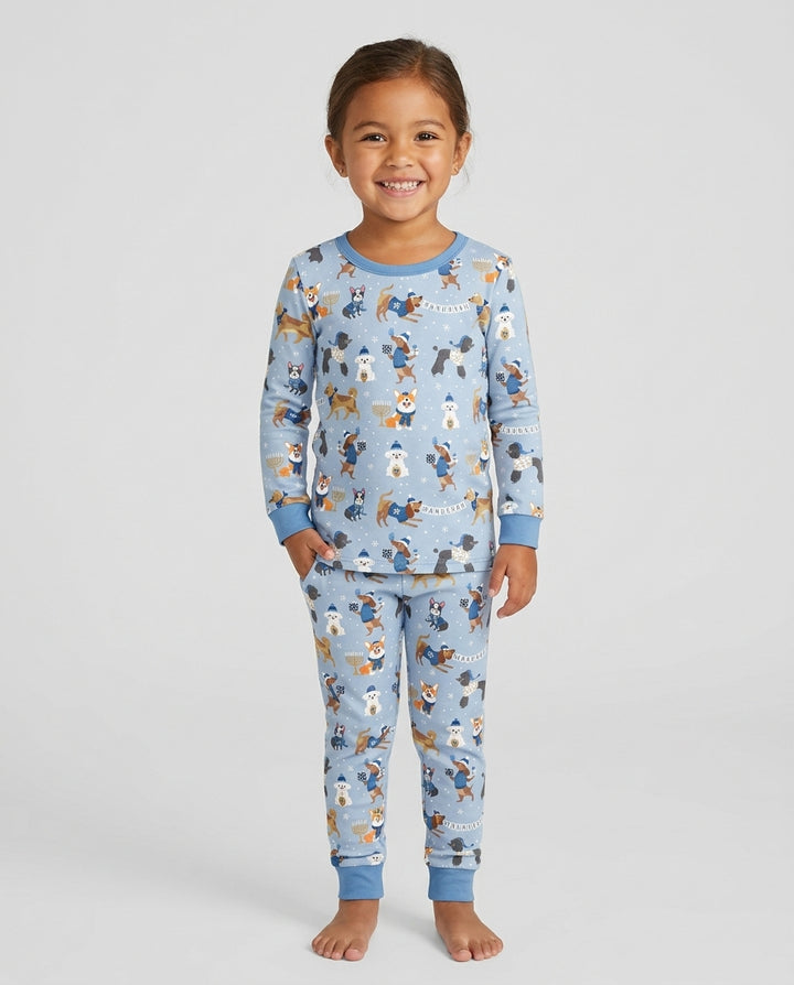 Hanukkah Dogs Bamboo Two Piece Long Sleeve Pajama Set