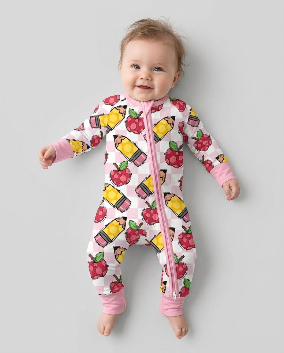 Checkered Apple Scribbles Bamboo Convertible Zippy