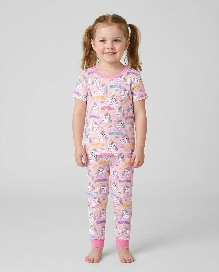 Zweiteiliges, kurzärmliges Pyjama-Set mit Marienkäfern