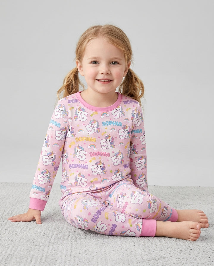 Zweiteiliges Langarm-Pyjama-Set mit Sommerfrüchten