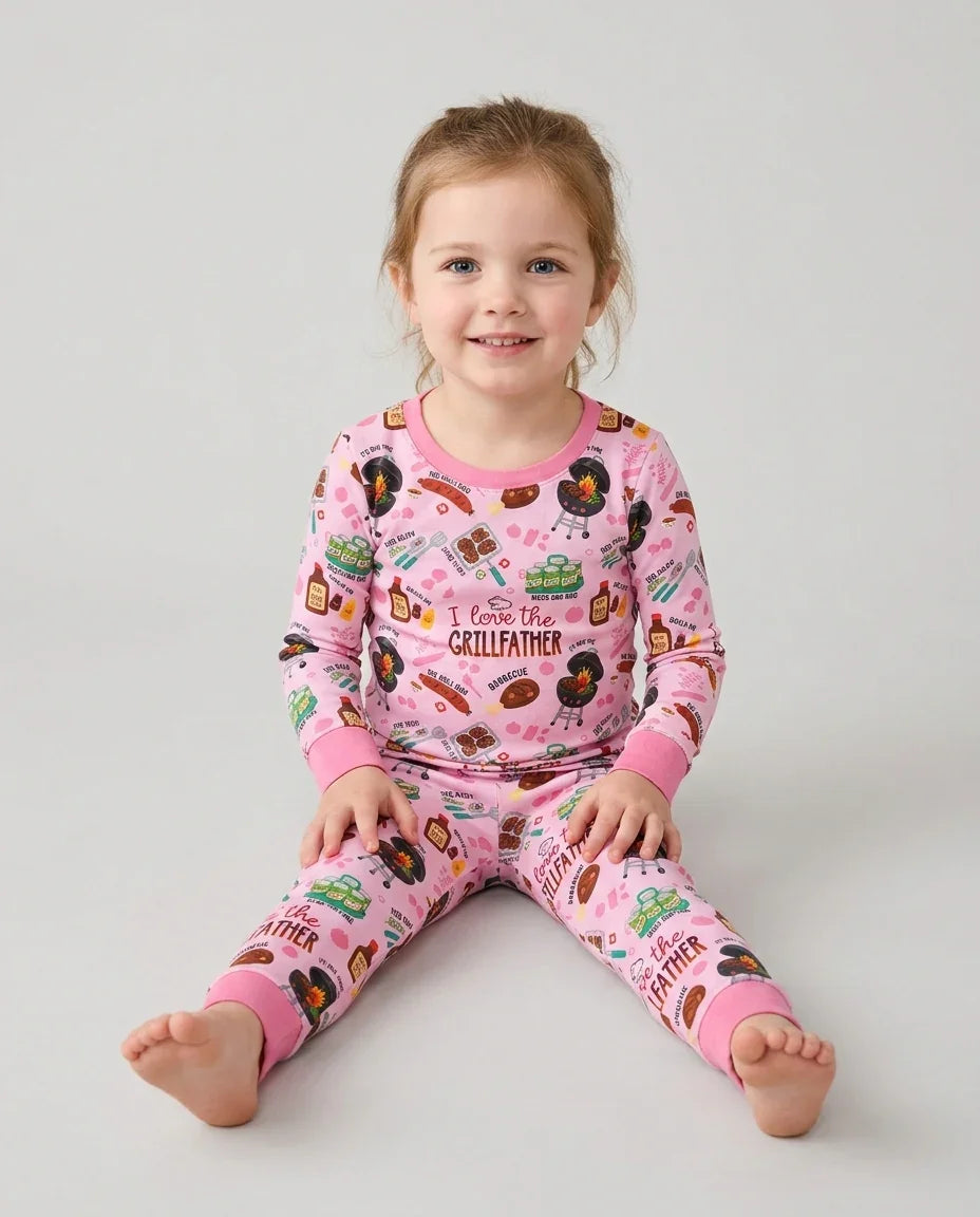 Zweiteiliges Langarm-Pyjama-Set mit Sommerfrüchten