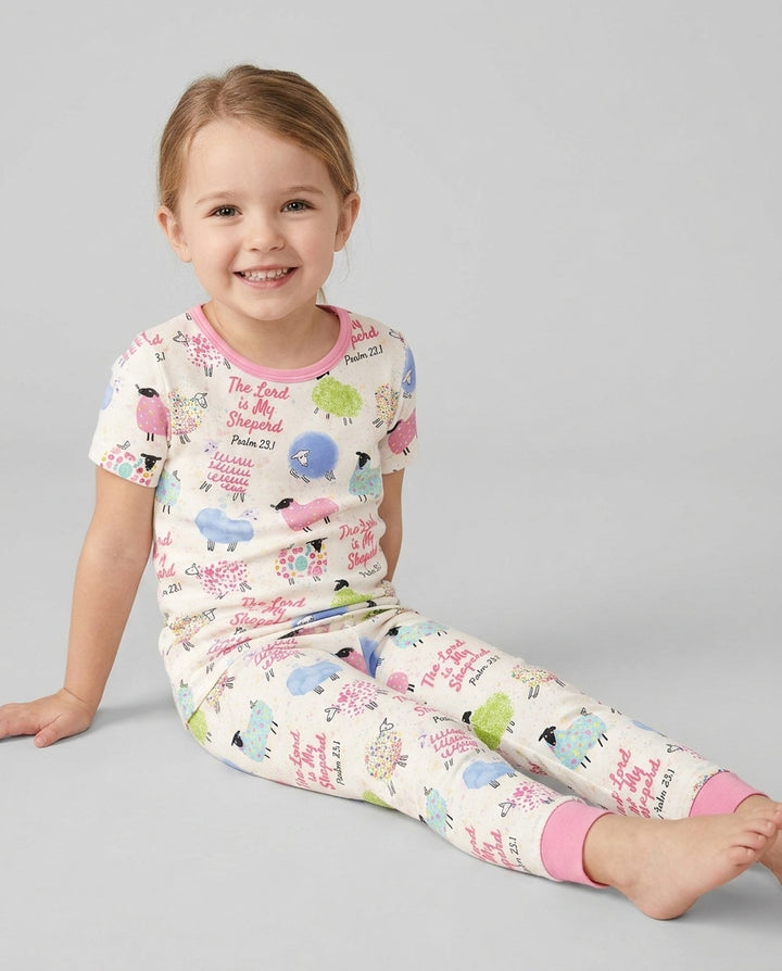 The Lord Is My Shepherd Psalm 23 Bamboo Two Piece Short Sleeve Pajama Set
