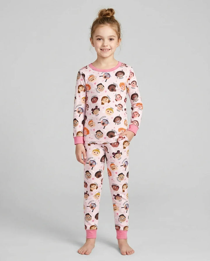 Zweiteiliges Langarm-Pyjama-Set mit Sommerfrüchten