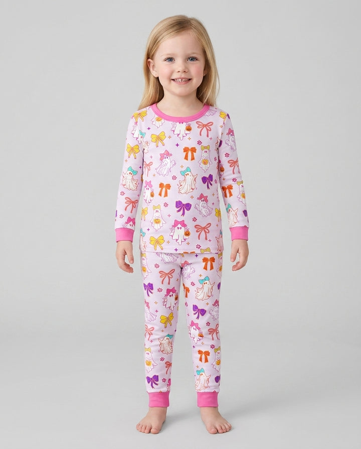 Zweiteiliges Langarm-Pyjama-Set mit Sommerfrüchten