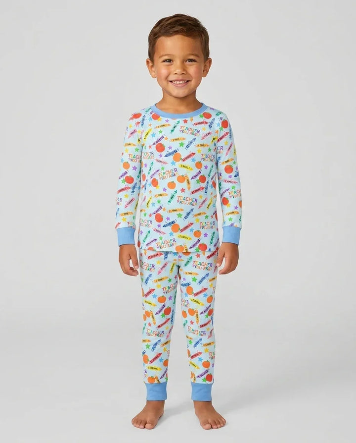 Zweiteiliges Langarm-Pyjama-Set mit Sommerfrüchten