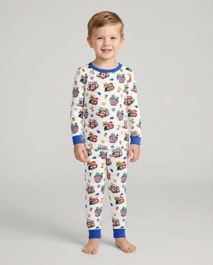 Zweiteiliges Langarm-Pyjama-Set mit Sommerfrüchten