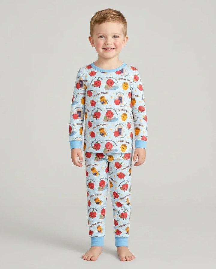 Zweiteiliges Langarm-Pyjama-Set mit Sommerfrüchten
