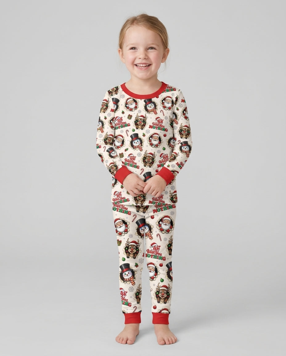 Funny Butt Christmas Squad Bamboo Two Piece Long Sleeve Pajama Set