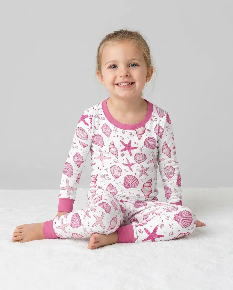 Zweiteiliges Langarm-Pyjama-Set mit Sommerfrüchten