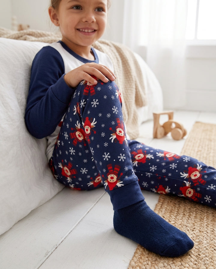 Merry Reindeer Nights Bamboo Two Piece Long Sleeve Pajama Set