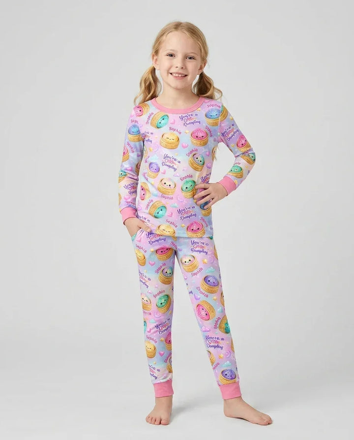 Zweiteiliges Langarm-Pyjama-Set mit Sommerfrüchten