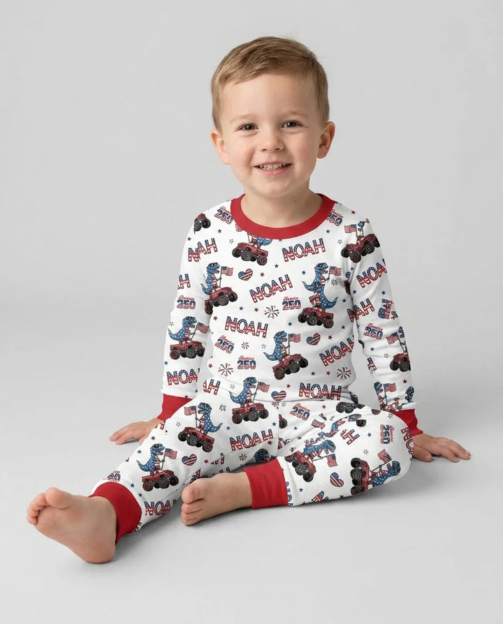 Zweiteiliges Langarm-Pyjama-Set mit Sommerfrüchten
