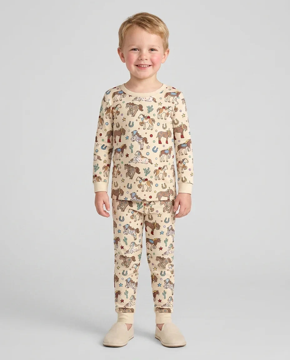 Zweiteiliges Langarm-Pyjama-Set mit Sommerfrüchten